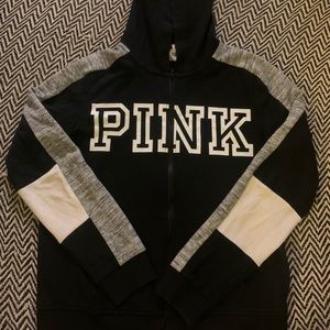 Black Zip up PINK hoodie